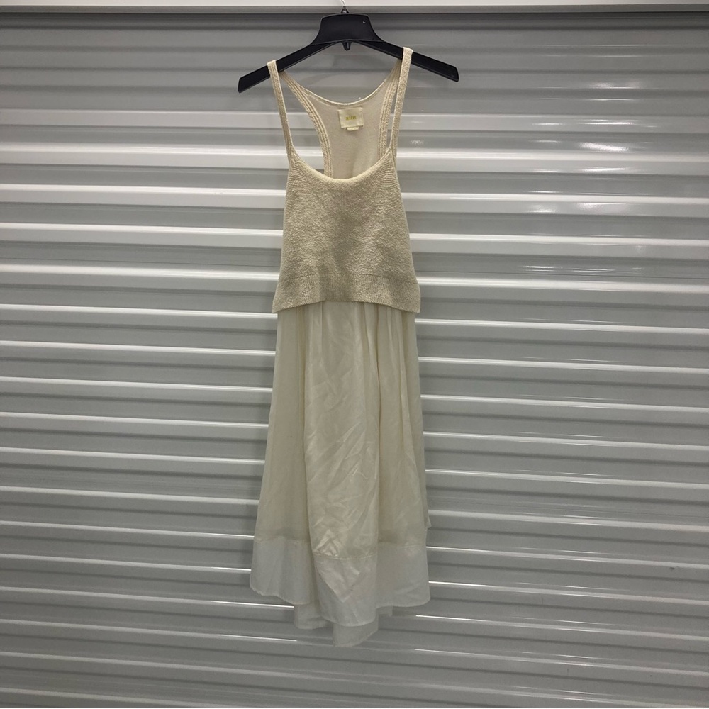 Maeve Cream High Low Sleeveless Dress